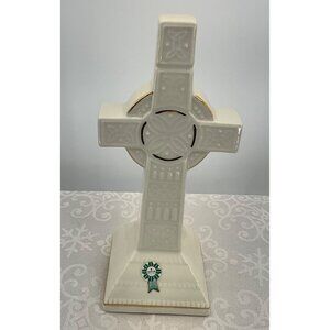 Donegal Parian China Celtic Cross Figurine With Gold Accents 9.25-Inches‎ Tall